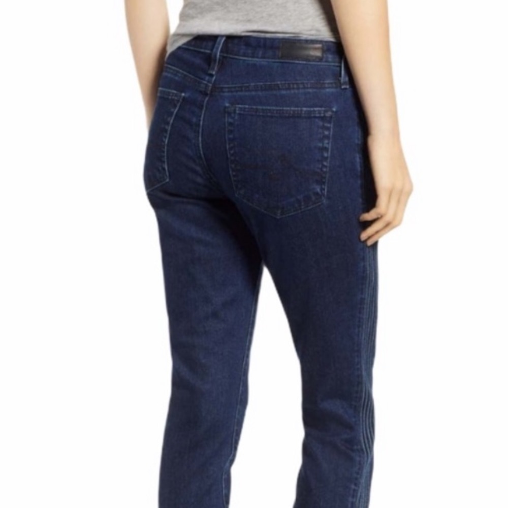 AG Prima ankle pin tucked cigarette ankle dark wash low/ mid rise jeans EUC - Picture 7 of 14